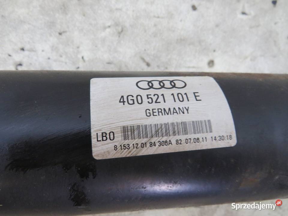 WAŁ NAPĘDOWY AUDI A6 A7 4G 30 TSI 4G0521101E osobowe sprzedam
