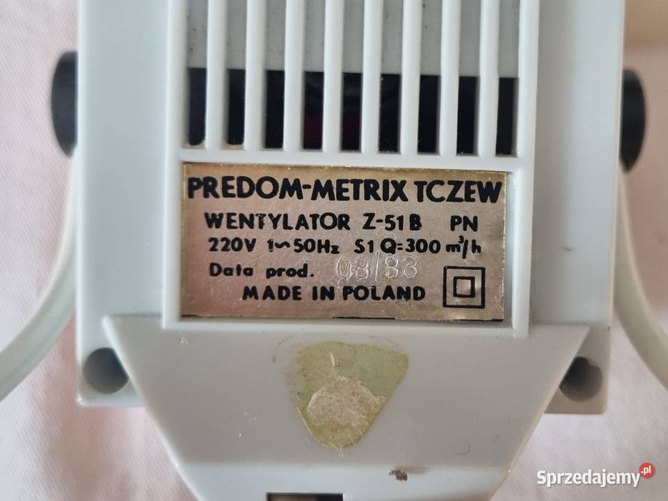 Wentylator Z51B Predom Metrix Tczew 1989 r Dom i Ogród Warszawa