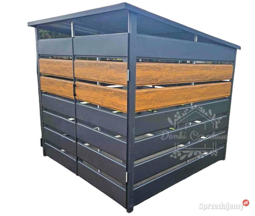 Wiata śmietnikowa 2x2 m antracyt drewnopodobny Szczecin