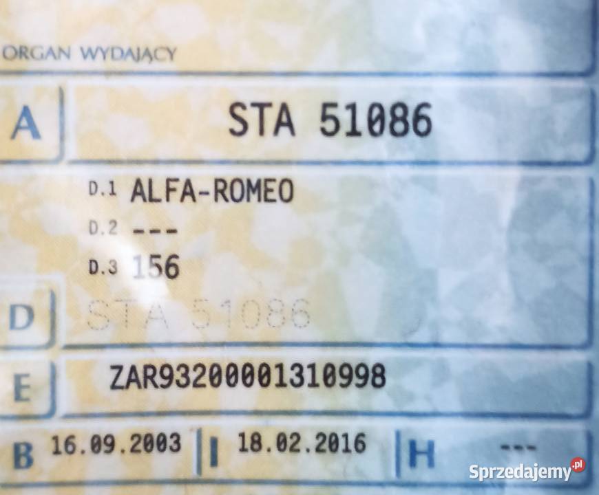 Alfa Romeo 156 19JTD 16V nieuszkodzony Bytom