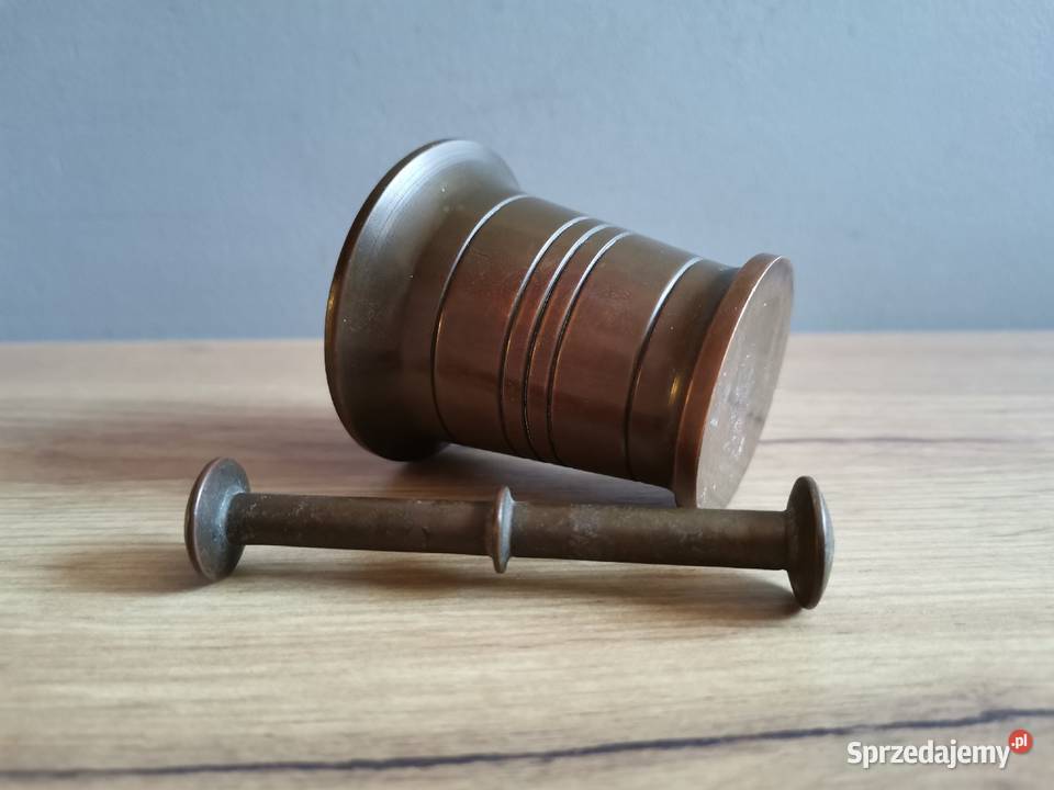 Stary mały przedwojenny moździerz z brązu Antyki Siemianowice Śląskie