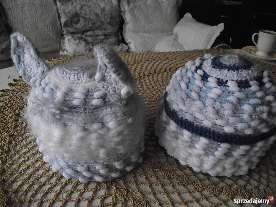 ROZBIELONA CZAPKA SUPEŁKOWA rękodzieło Dla kobiet Moda i Styl Piła