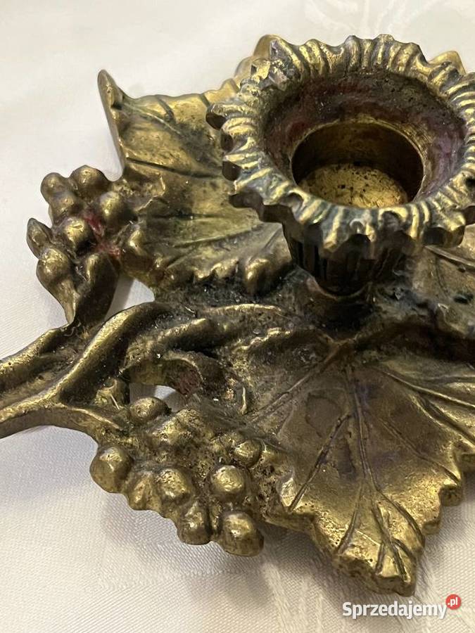 Świecznik kaganek z mosiądzu PRL Antyki małopolskie