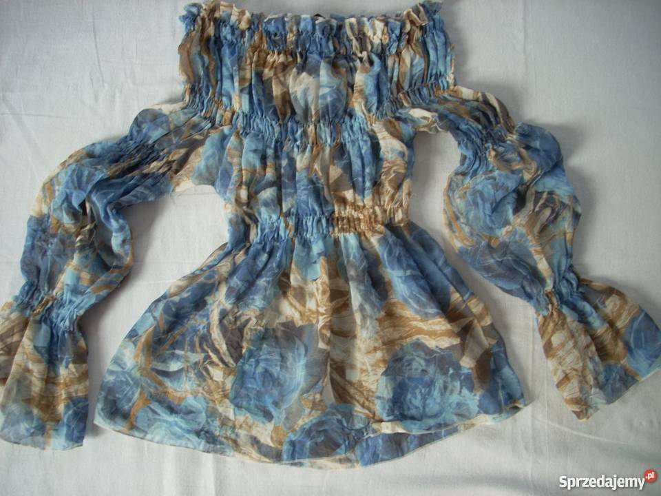 Zwiewna Bluzka Hiszpanka Marszczona 34 36 sprzedam