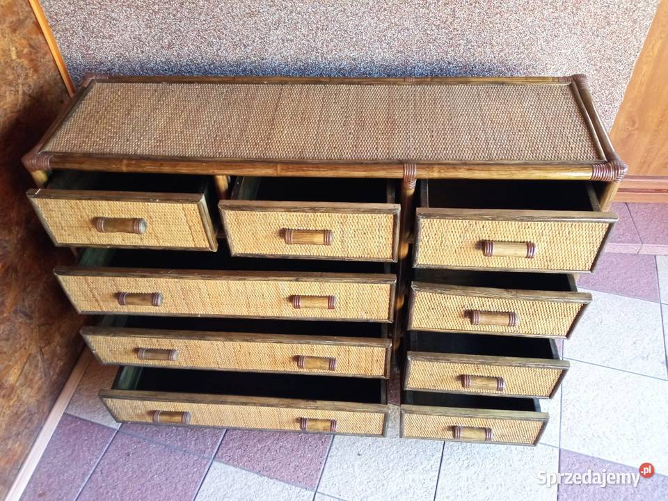 Komoda Rattanowa z szufladami 120x39x84 Sosnowiec