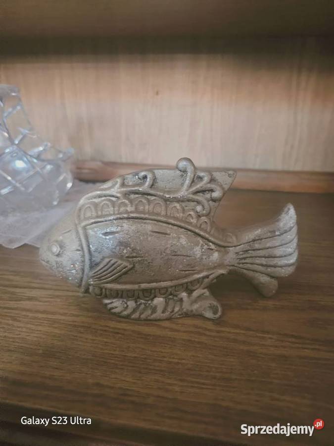 Figurka Ryba dekoracyjna vintage złota warmińsko-mazurskie Olsztyn