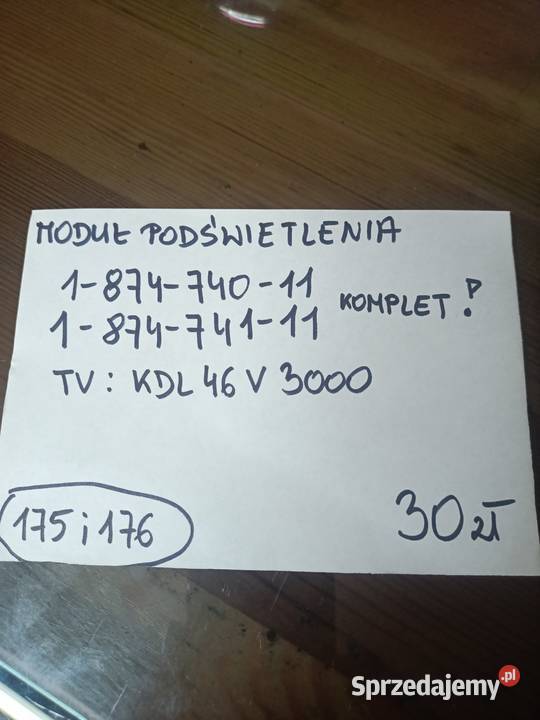 Moduł podświetlenia tv Sony 1 874 740 11 1 874 Głogoczów