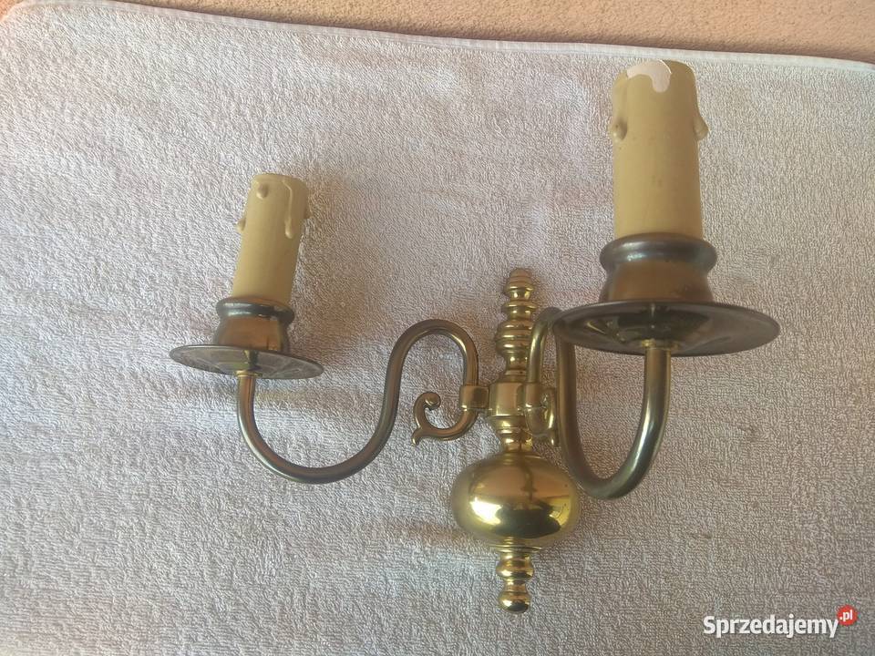 mosiężny kinkiet ścienny wzorowany na świecznik Warszawa