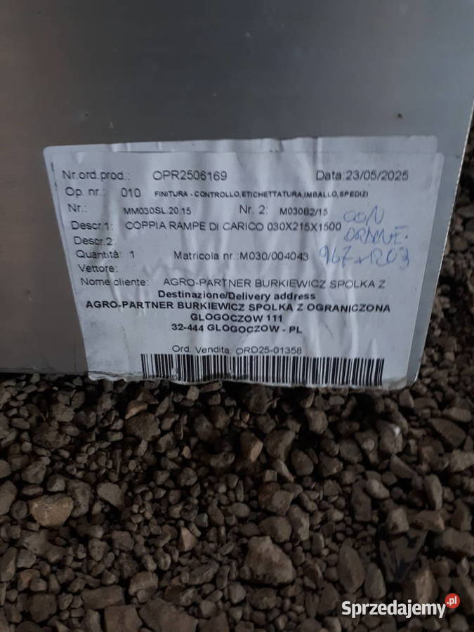 Najazdy aluminiowe 15 m 1500 nośności METALMEC Pozostałe