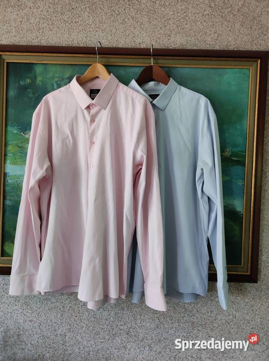 3XL dwie koszule satyna bawełna casual slim fit Kielce