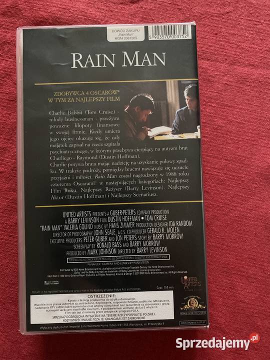 Rain Manfilm na kasecie VHS Lublin sprzedam
