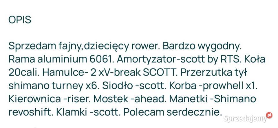 Rower dziecięcy SCOTT Świecie