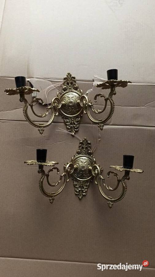 Kinkiety mosiądz dwie sztuki mazowieckie