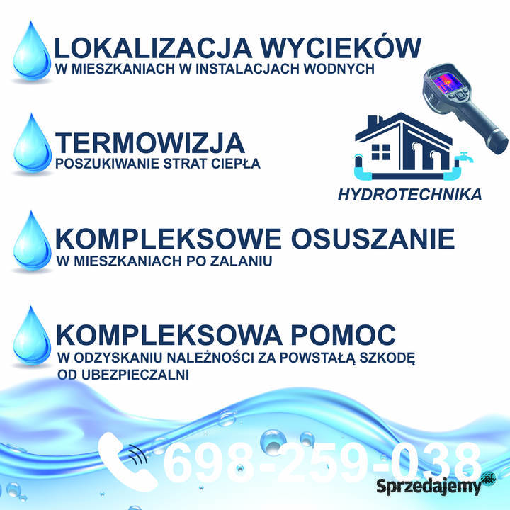 Bezgotówkowe osuszanie zalaniu wynajem osuszaczy małopolskie Nowy Sącz usługi budowlane