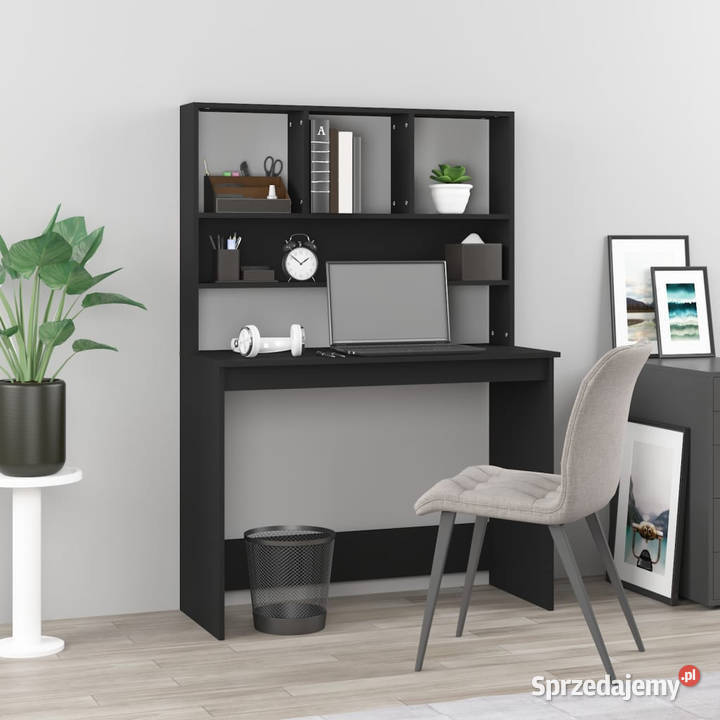 Biurko z półkami czarne 102x45x148 materiał Warszawa sprzedam
