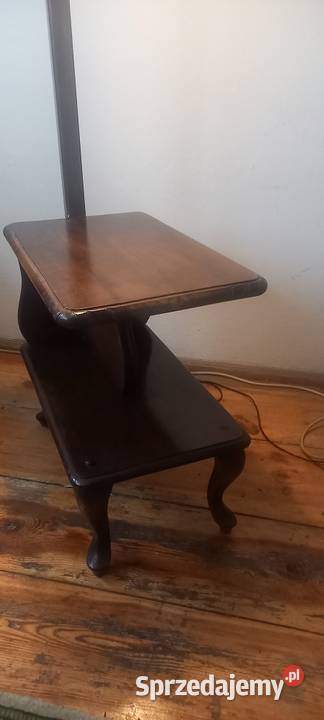 Drewniana lampa podłogowa ze stolikiem ruchome Skierniewice sprzedam