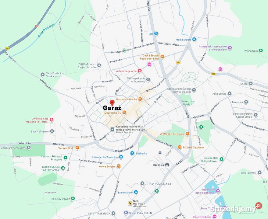 Garaż murowany 18m2 kanał prąd Sprzedaż Trzebnica sprzedam