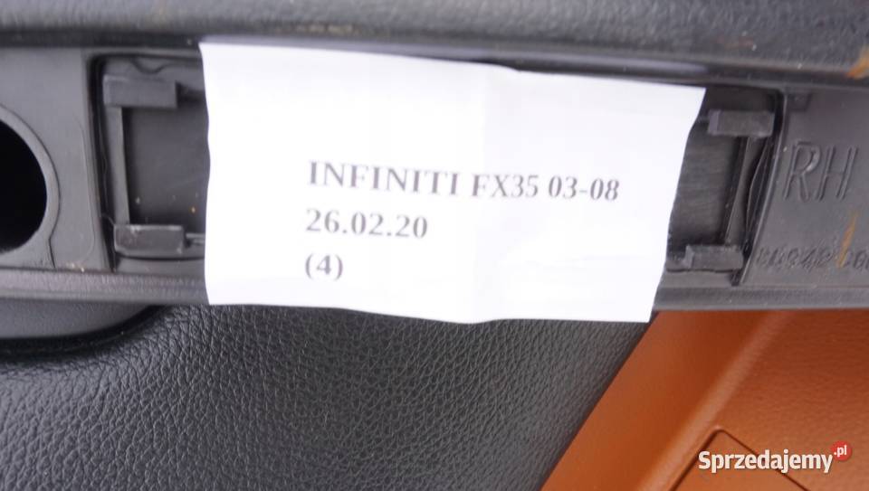 BOCZEK TAPICERKA PRAWY PRZÓD INFINITI FX35 FX45 Wyposażenie wnętrza Nowy Tomyśl