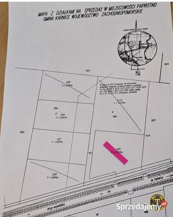 Działki rolne 30 ar 15 morza Paprotno