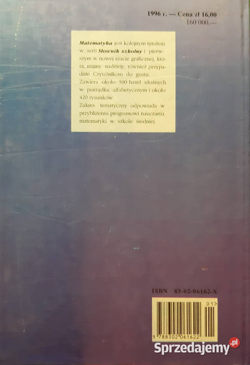 Słownik szkolny matematyka Zofia Muzyczka Marek Podręczniki Warszawa