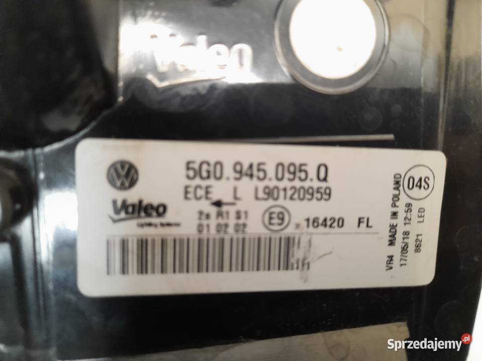 VW GOLF 7 LIFT LAMPA TYLNA LEWA LED 5G0945095Q Lampy przednie zachodniopomorskie Goleniów