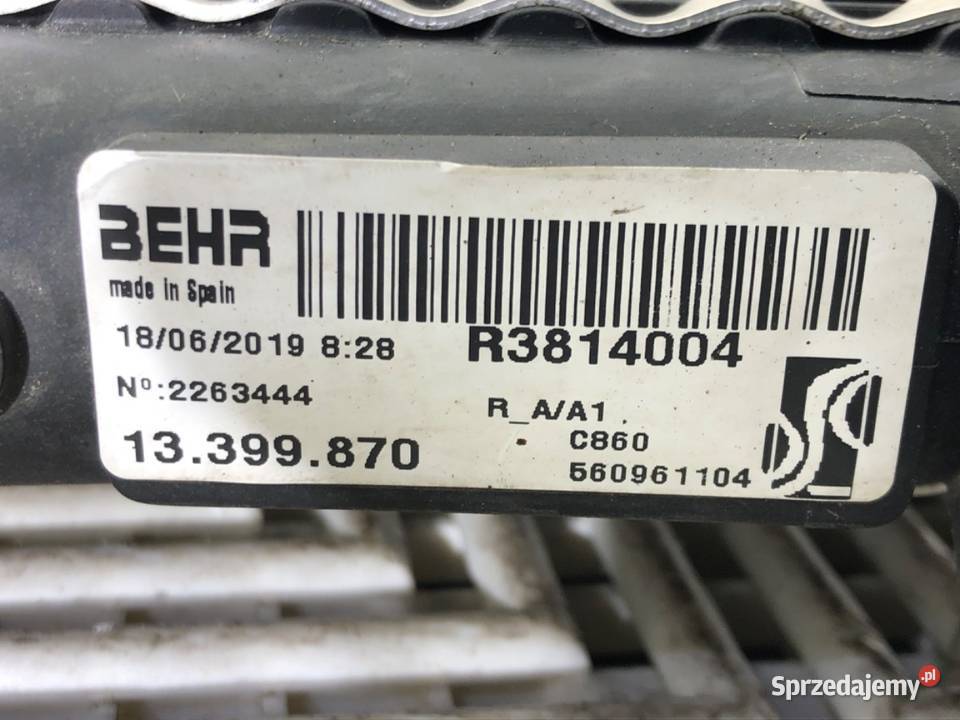 CHŁODNICA WODY OPEL CORSA E 14 90 13399870