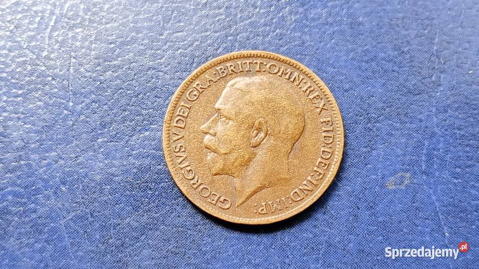 Stare monety 1 farthing 1920 Anglia podkarpackie Lesko
