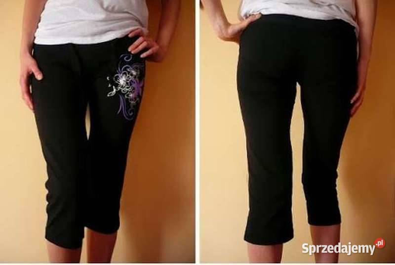 Czarne rybaczki ze wzorem spodnie m 38 wzór Toruń