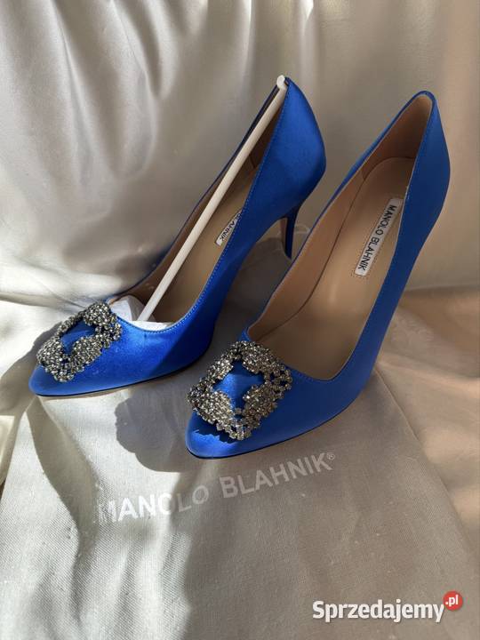 Manolo Blahnik Szpilki rozmar 40 Satyna Kolor niebieski Warszawa