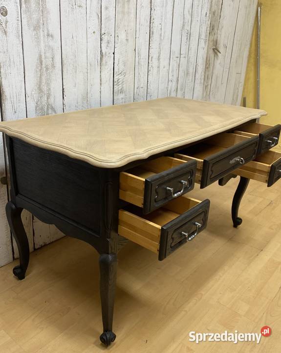 Biurko dębowe odnowione Francja II pół XX wieku Poznań