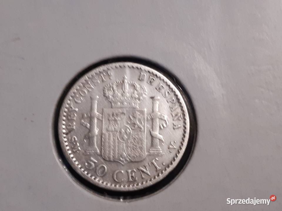 moneta srebrna Hiszpanii z 1904 i 1910r Łomża