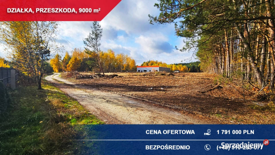 Produkcja usługi składy 9000m2 Przeszkoda gm