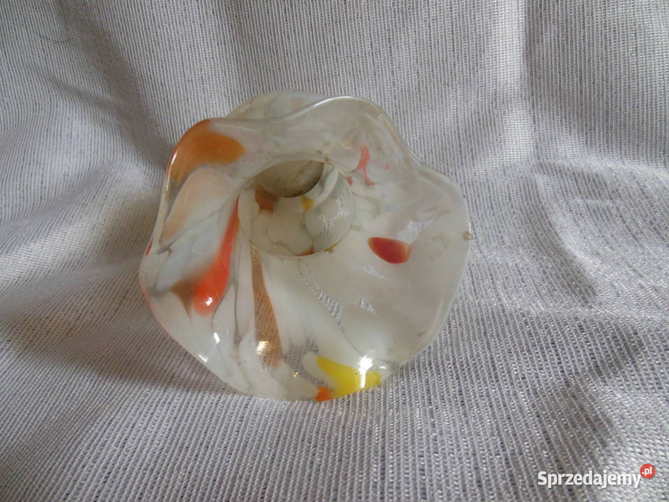 Wazonik z kolorowego szkła PRL świętokrzyskie Kielce