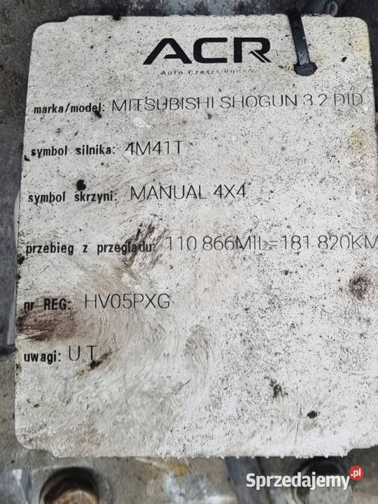 Mitsubishi Pajero III 32 DID REDUKTOR MANUALNEJ Rudka