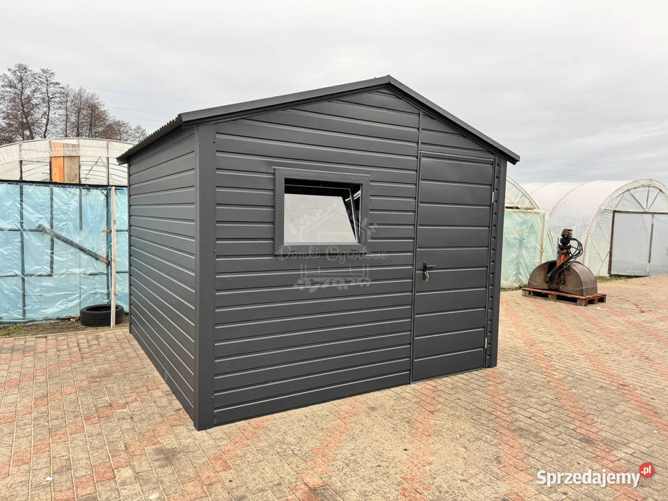 Schowek domek ogrodowy 3x3m okno antracyt Domki narzędziowe
