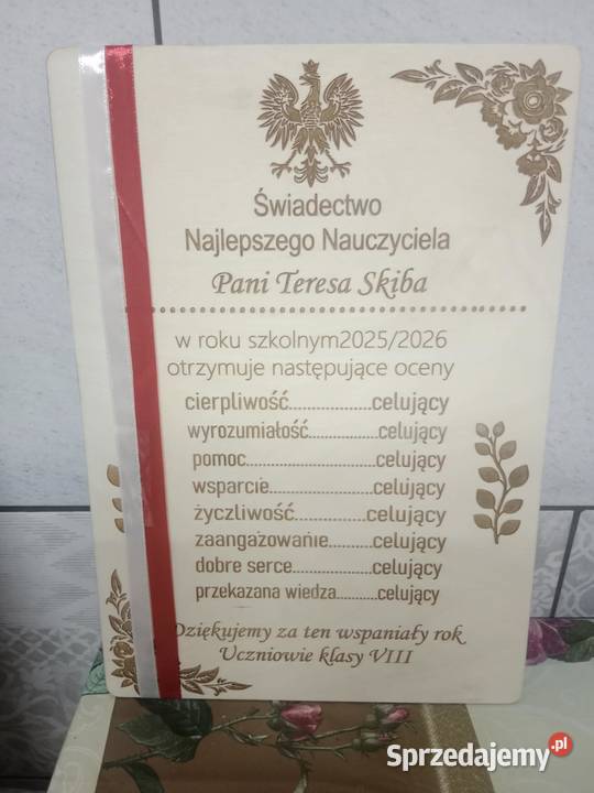 Podziękowania nauczycieli różne wzory Dąbrowa Tarnowska