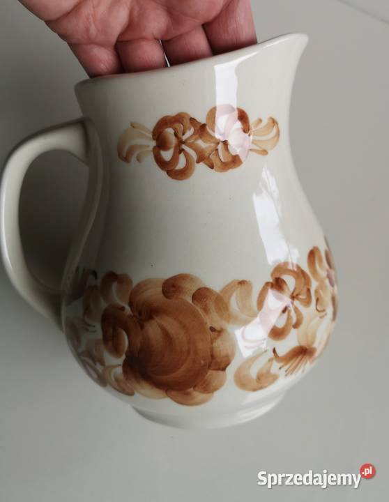 Dzbanek fajans Włocławek PRL vintage Toruń