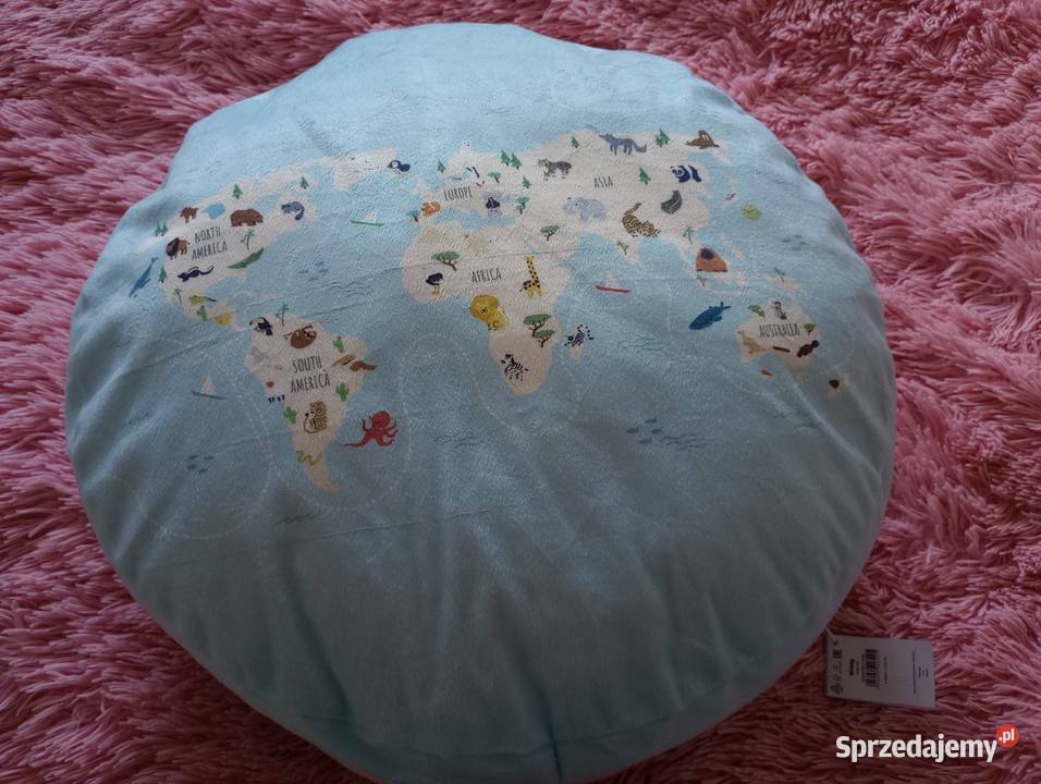 Nowy Puf z motywem mapy świata zachodniopomorskie sprzedam
