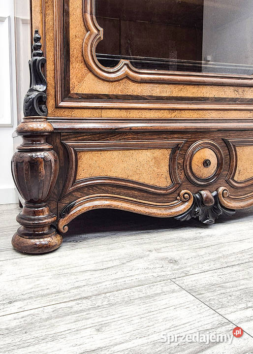 Witryna FRANCUSKA wysoka brzozowa rzeźbiona Kalisz