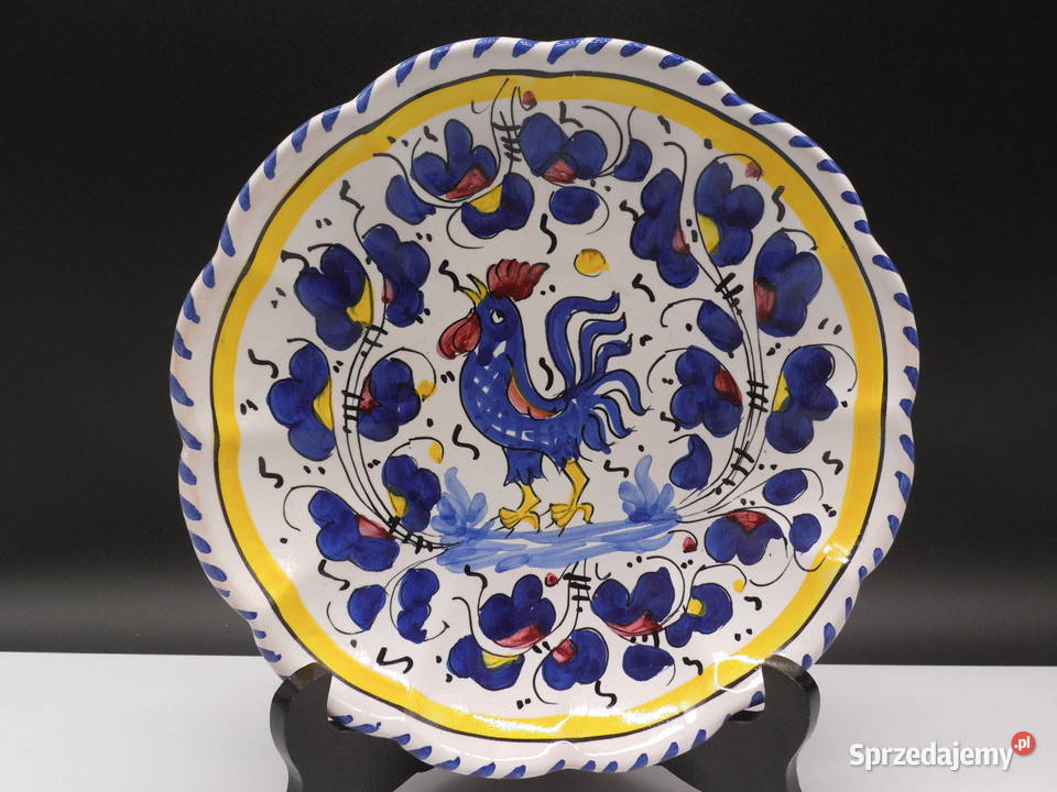 Włoski Talerz Majolica DERUTA Ręcznie malowany Raszków