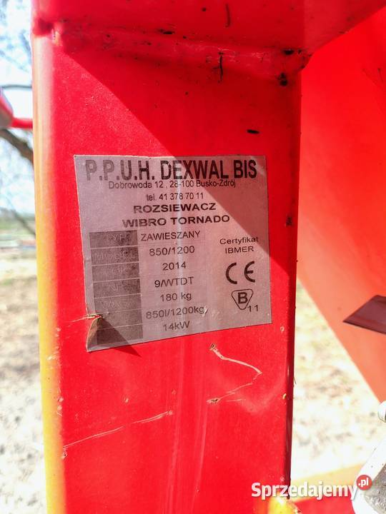Rozsiewacz nawozów Dexwal dwie tarcze wibrująca