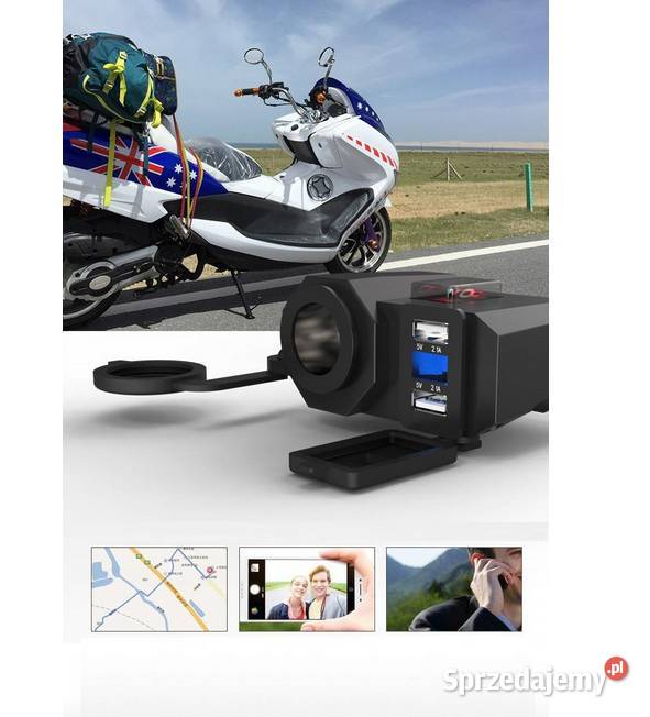 ŁADOWARKA USB Z WOLTOMIERZEM DO MOTOCYKLA Sosnowiec