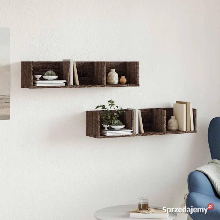 Szafki wiszące 2 brązowy dąb 75x18x165 WM840442 Warszawa
