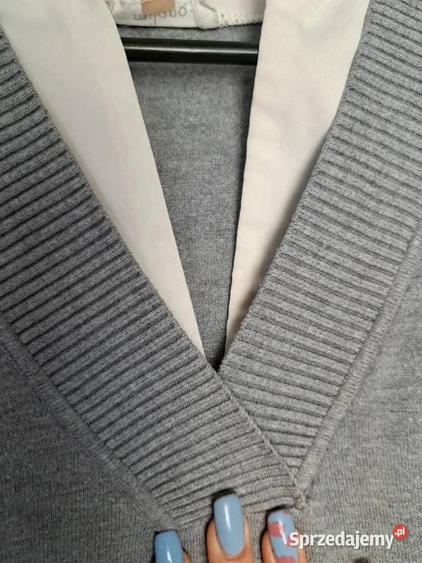 Stylowy sweter z koszulowym wykończeniem Milano pomorskie Trąbki Wielkie