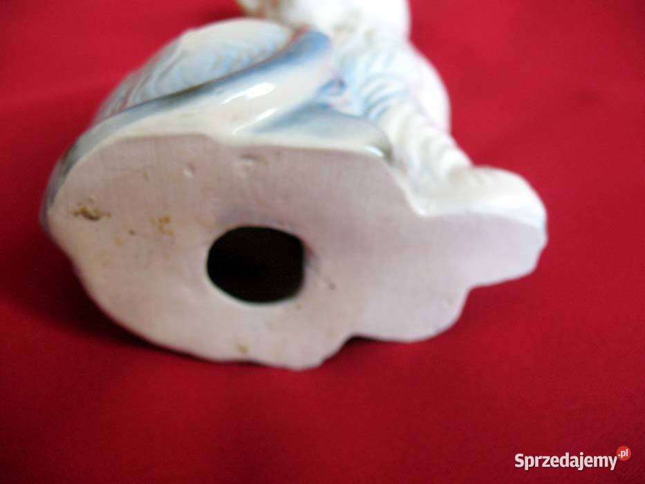 Kot kotek siedzi figurka stara porcelana 13 x 9 wielokolorowy Siedlce