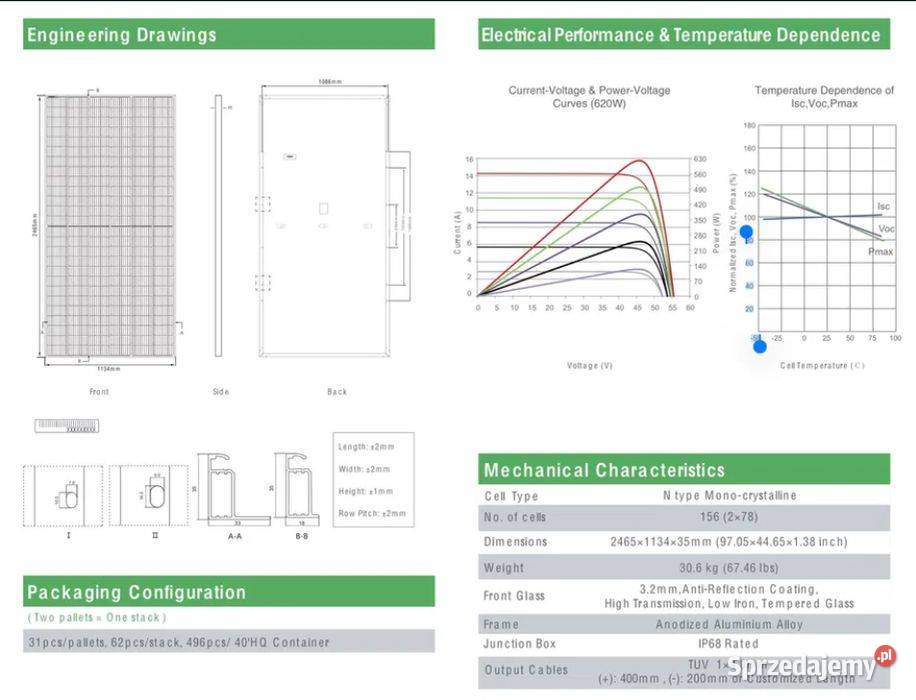 Panel fotowoltaiczny JINKO 620W BIFACIAL SILVER małopolskie sprzedam