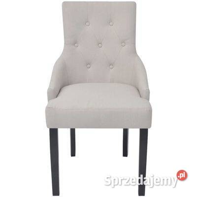 vidaXL Krzesła stołowe 2 kremowa szarość Warszawa