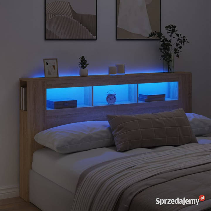 Wezgłowie łóżka z LED dąb sonoma 180x185x1035 Warszawa