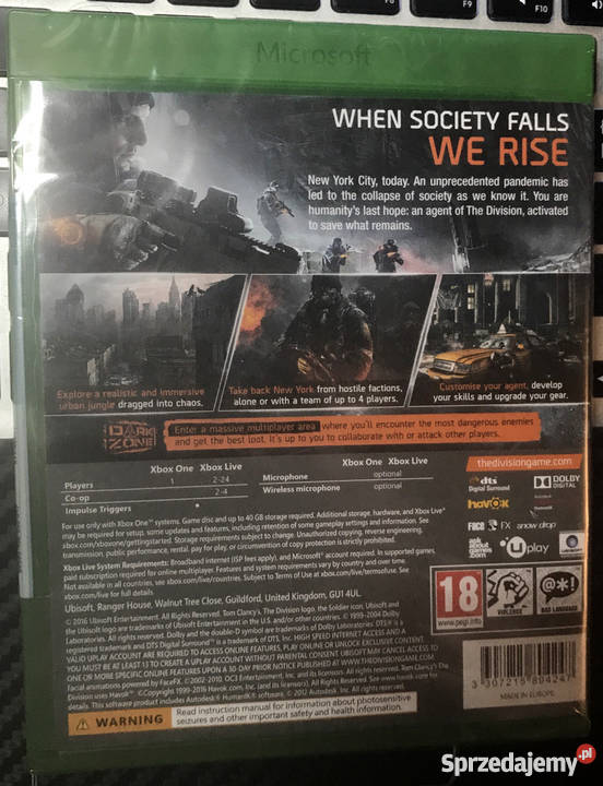 TOM CLANCYS THE DIVISION XBOX ONE ENG NOWAFOLIA Zbąszynek