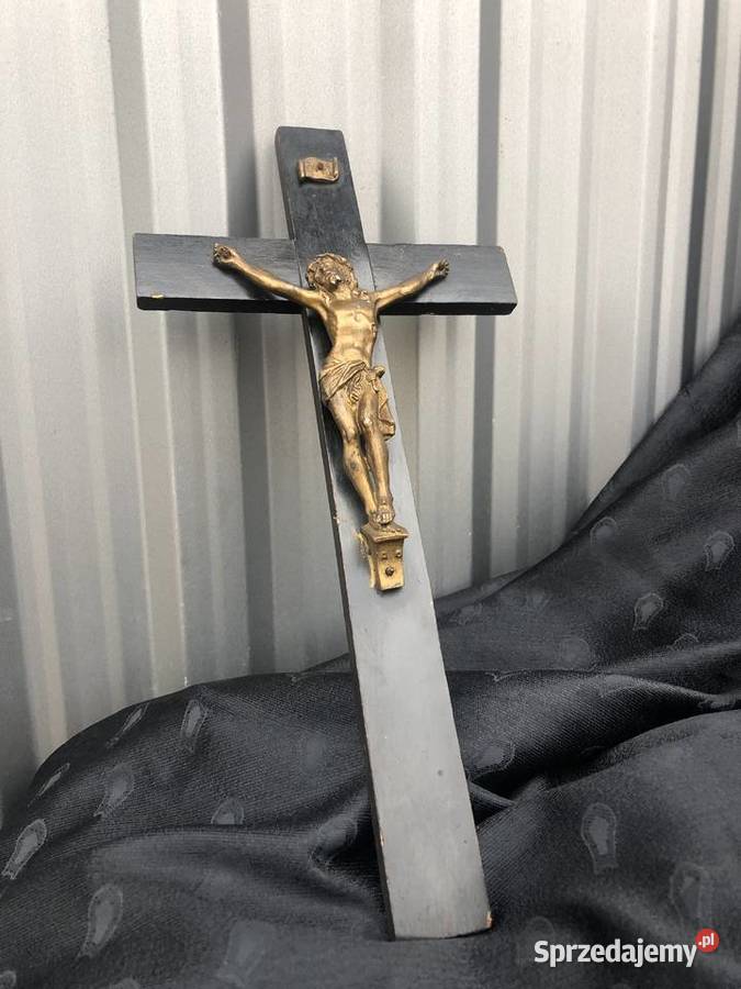 Czarny krzyż na ścianę krzyżyk Łowicz